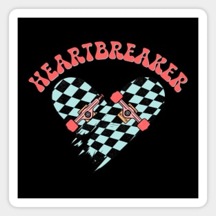 Heartbreaker Retro Skateboard Valentine Magnet